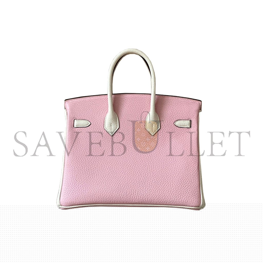 H**mes birkin 30 mallow purple and cream white gold buckle bag 23061401 (30*22*16cm)